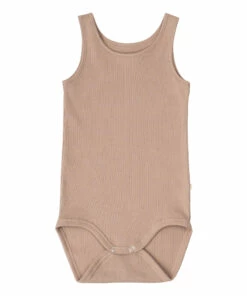 Rap Organic Cotton Ribbed Babygrow Brown Minimalisma Fashion Baby