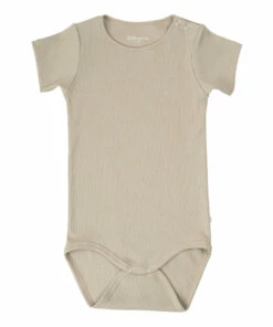 Rebild Organic Cotton Ribbed Babygrow Olive green Minimalisma Fashion Baby