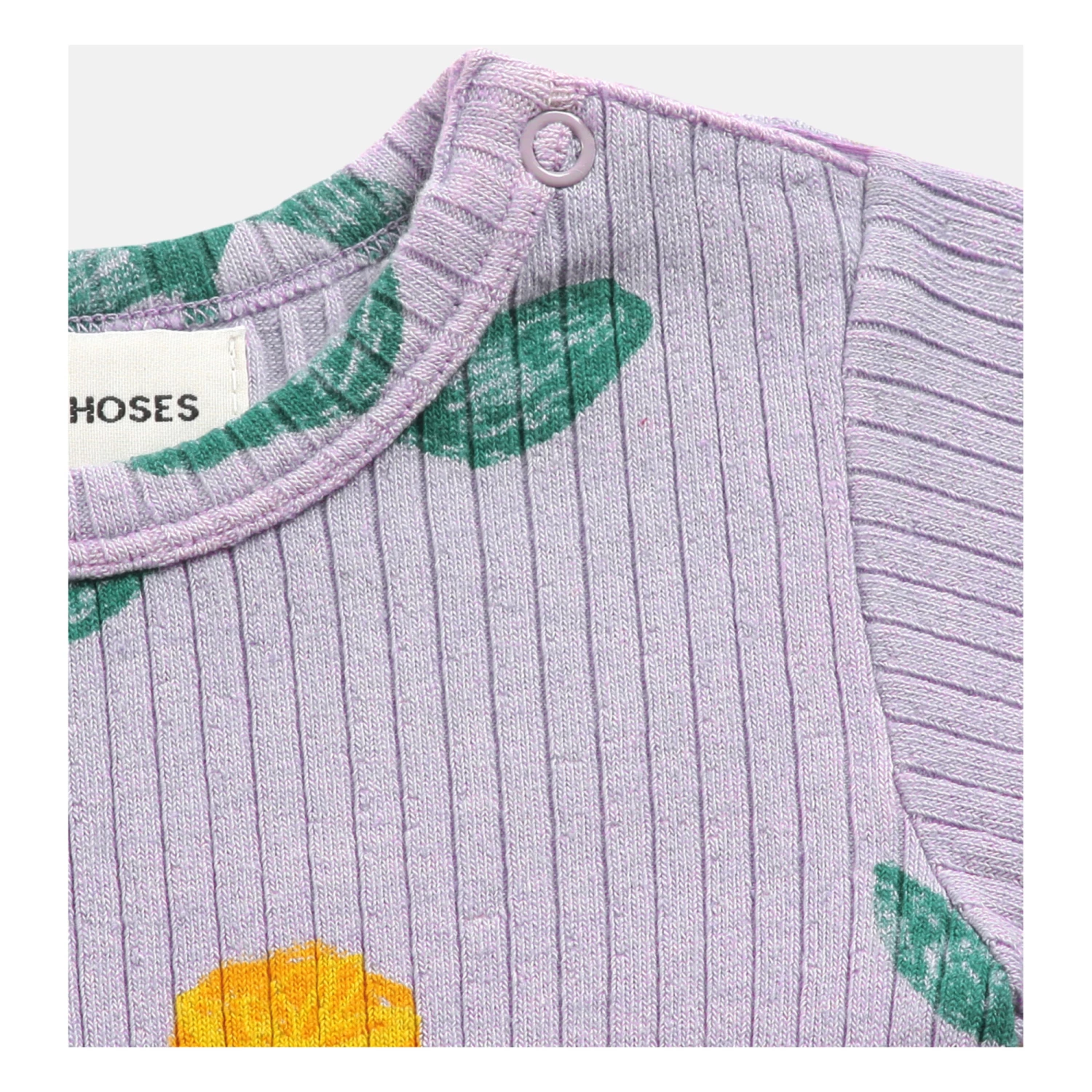 Recycled Cotton Floral Ribbed Babygrow Mauve Bobo Choses Fashion Baby 5 Recycled Cotton Floral Ribbed Babygrow Mauve Bobo Choses Fashion Baby - Image 5