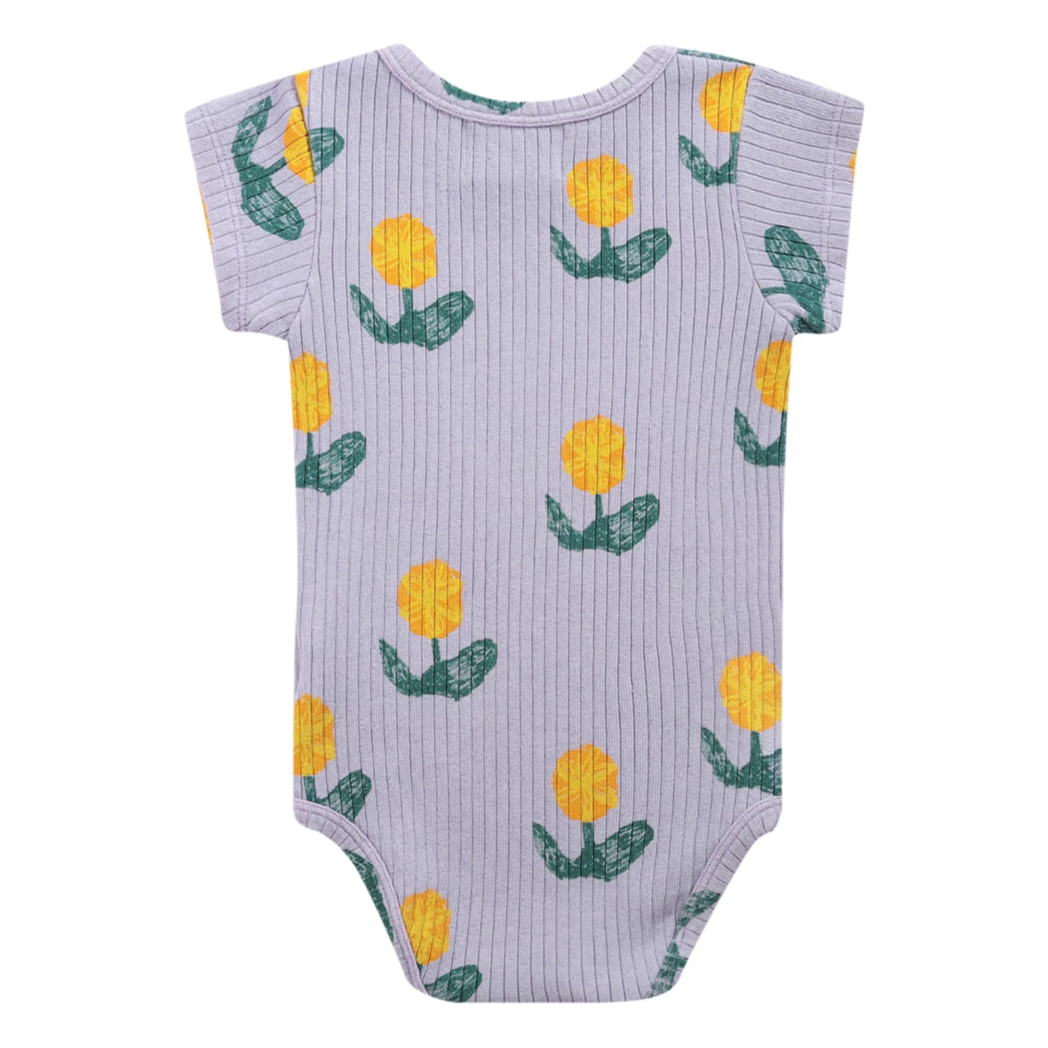 Recycled Cotton Floral Ribbed Babygrow Mauve Bobo Choses Fashion Baby 8 Recycled Cotton Floral Ribbed Babygrow Mauve Bobo Choses Fashion Baby - Image 8