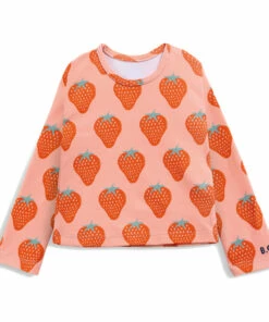 Recycled Nylon Anti-UV Strawberry T-shirt Peach Bobo Choses Fashion Baby