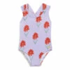 Recycled Nylon Floral Swimsuit Mauve Bobo Choses Fashion Baby