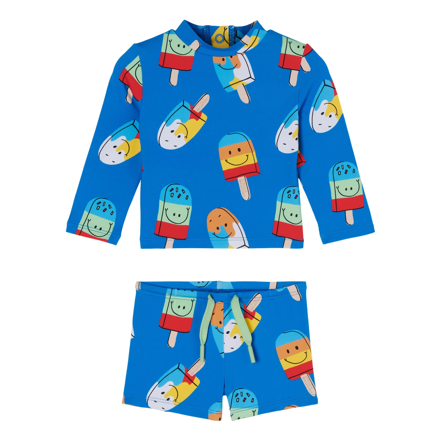 Recycled Polyamide Anti-UV Ice Cream Shorts + T-shirt Blue Stella McCartney Kids Fashion Baby 1 Recycled Polyamide Anti-UV Ice Cream Shorts + T-shirt Blue Stella McCartney Kids Fashion Baby
