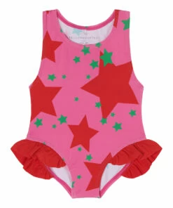 Recycled Polyamide Star Swimsuit Pink Stella McCartney Kids Fashion Baby