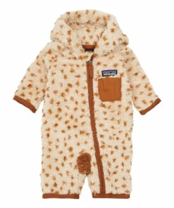 Recycled Polyester Furry Jumpsuit Ochre Patagonia Fashion Baby, Children