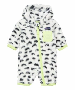 Recycled Polyester Furry Jumpsuit White Patagonia Fashion Baby, Children