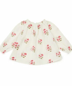 Reina Flower Blouse Ecru Bonton Fashion Baby -Baby Tops Elegant Store reina flower blouse ecru bonton fashion baby 2