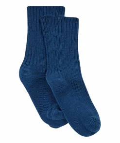 Ribbed Baby Socks Peacock blue Bonton Fashion Baby