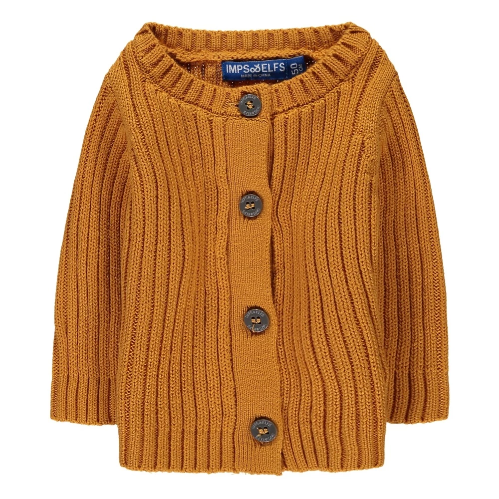 Ribbed Organic Cotton Cardigan Ochre Imps & Elfs Fashion Baby 1 Ribbed Organic Cotton Cardigan Ochre Imps & Elfs Fashion Baby
