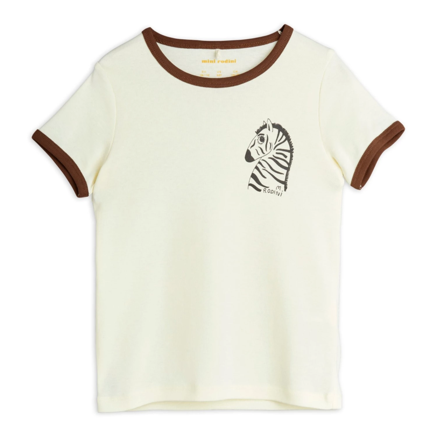 Ribbed Organic Cotton Zebra T-shirt Ecru Mini Rodini Fashion Baby, Children 1 Ribbed Organic Cotton Zebra T-shirt Ecru Mini Rodini Fashion Baby, Children