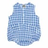 Rital Cotton Muslin Gingham Romper Blue Bonton Fashion Baby