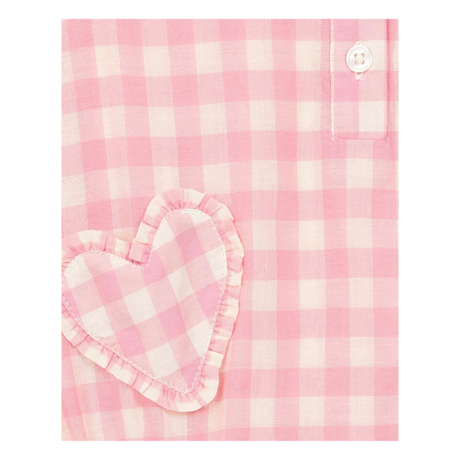 Rital Cotton Muslin Gingham Romper Pink Bonton Fashion Baby 2 Rital Cotton Muslin Gingham Romper Pink Bonton Fashion Baby - Image 2
