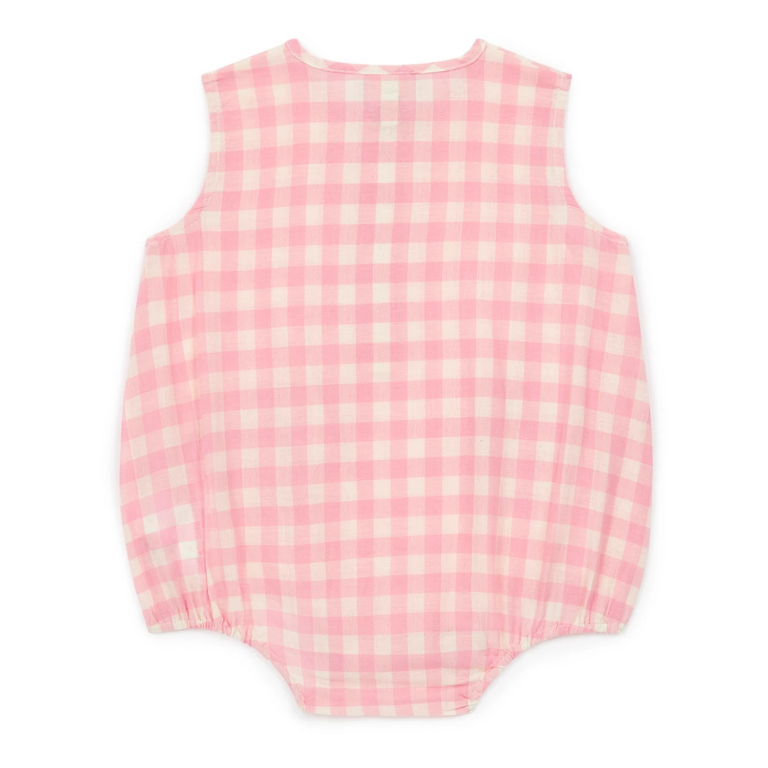 Rital Cotton Muslin Gingham Romper Pink Bonton Fashion Baby 3 Rital Cotton Muslin Gingham Romper Pink Bonton Fashion Baby - Image 3