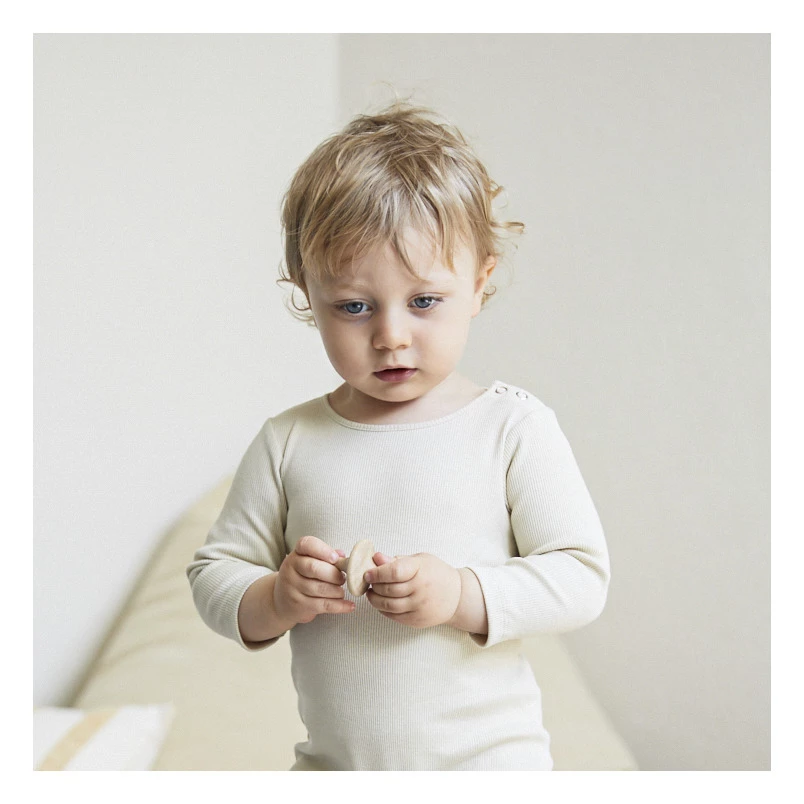 Roa Organic Cotton Ribbed Babygrow Beige Minimalisma Fashion Baby 2 Roa Organic Cotton Ribbed Babygrow Beige Minimalisma Fashion Baby - Image 2