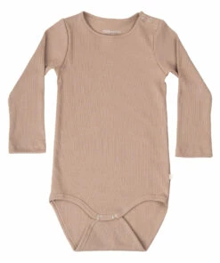 Roa Organic Cotton Ribbed Babygrow Terracotta Minimalisma Fashion Baby
