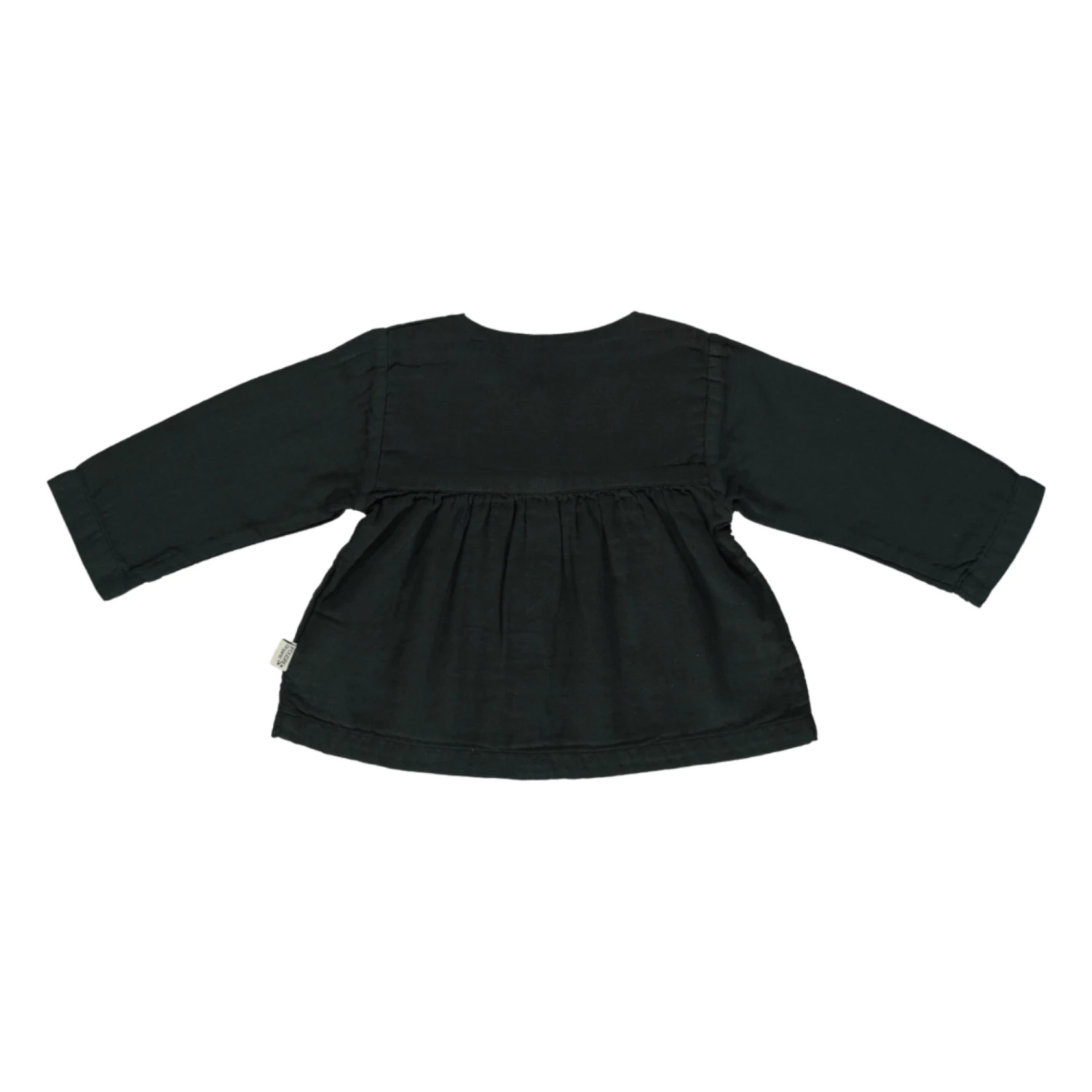 Rosemary Double Organic Cotton Muslin Blouse Black Poudre Organic Fashion Teen, Baby, Children 2 Rosemary Double Organic Cotton Muslin Blouse Black Poudre Organic Fashion Teen, Baby, Children - Image 2
