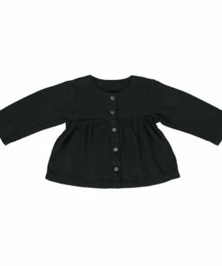 Rosemary Double Organic Cotton Muslin Blouse Black Poudre Organic Fashion Teen, Baby, Children
