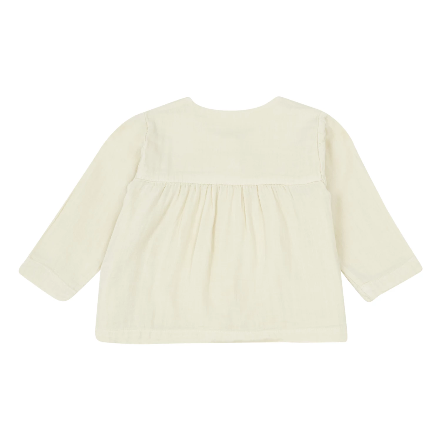 Rosemary Double Organic Cotton Muslin Blouse Ecru Poudre Organic Fashion Teen, Baby, Children 2 Rosemary Double Organic Cotton Muslin Blouse Ecru Poudre Organic Fashion Teen, Baby, Children - Image 2