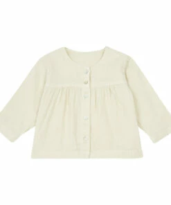 Rosemary Double Organic Cotton Muslin Blouse Ecru Poudre Organic Fashion Teen, Baby, Children