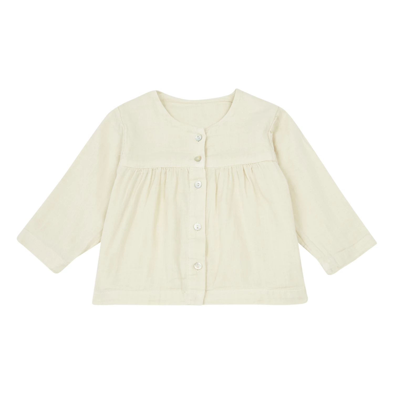 Rosemary Double Organic Cotton Muslin Blouse Ecru Poudre Organic Fashion Teen, Baby, Children 1 Rosemary Double Organic Cotton Muslin Blouse Ecru Poudre Organic Fashion Teen, Baby, Children