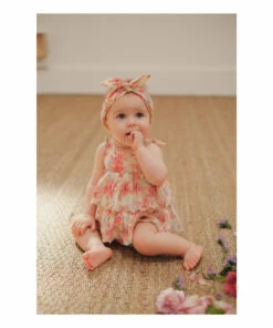 Salomé Organic Cotton Romper Ecru Louise Misha Fashion Baby -Baby Tops Elegant Store salom eacute organic cotton romper ecru louise misha fashion baby 1