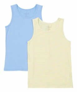 Set of 2 Cue Organic Cotton Tank Tops Blue Konges Slojd Fashion Baby, Children