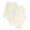 Set of 2 Newborn Organic Cotton Playsuits Off white Gray Label Fashion Baby