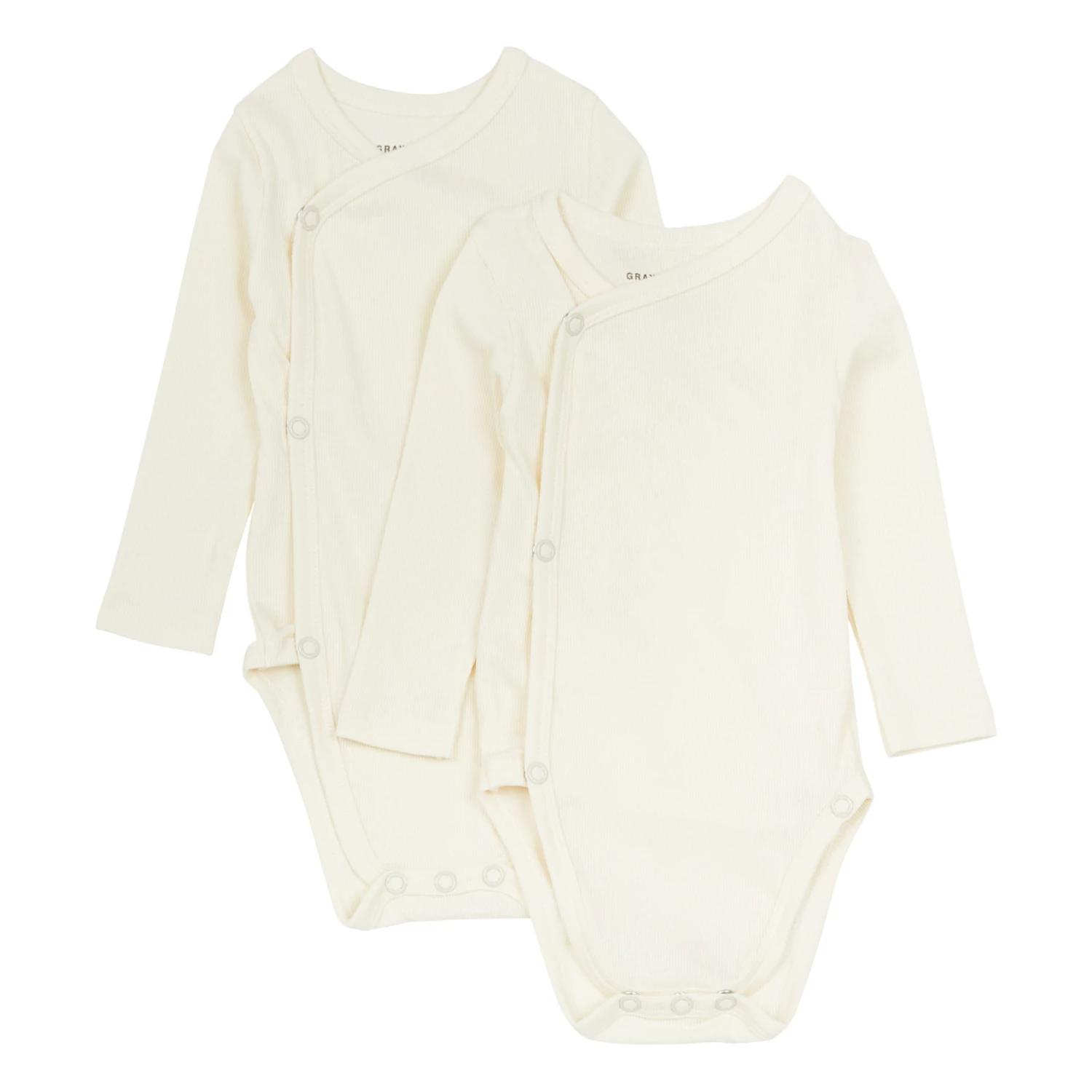 Set of 2 Newborn Organic Cotton Playsuits Off white Gray Label Fashion Baby 1 Set of 2 Newborn Organic Cotton Playsuits Off white Gray Label Fashion Baby