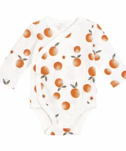 Set of 2 Orange Print Babygrows Off white Petit Lem Fashion Baby -Baby Tops Elegant Store set of 2 orange print babygrows off white petit lem fashion baby 2