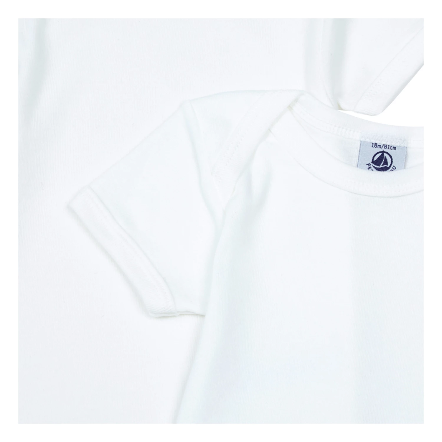 Set of 2 Organic Cotton Babygrows White Petit Bateau Fashion Baby 2 Set of 2 Organic Cotton Babygrows White Petit Bateau Fashion Baby - Image 2