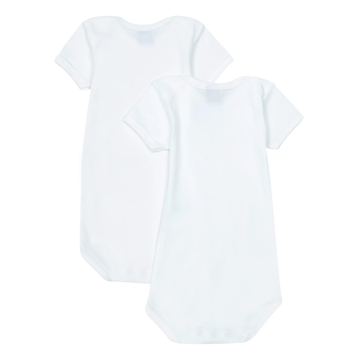 Set of 2 Organic Cotton Babygrows White Petit Bateau Fashion Baby 3 Set of 2 Organic Cotton Babygrows White Petit Bateau Fashion Baby - Image 3