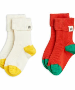 Set of 2 Organic Cotton Socks White Mini Rodini Fashion Baby