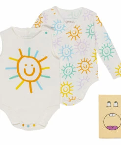 Set of 2 Organic Cotton Sun Babygrows White Stella McCartney Kids Fashion Baby