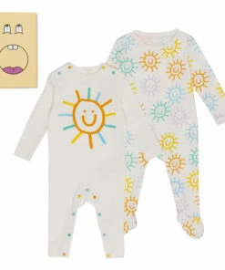 Set of 2 Organic Cotton Sun Pyjamas White Stella McCartney Kids Fashion Baby
