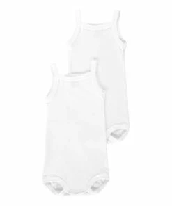 Set of 2 Strappy Baby Grows White Petit Bateau Fashion Baby, Children