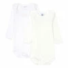 Set of 2 Striped Milleraies Organic Cotton Playsuits White Petit Bateau Fashion Baby