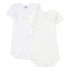 Set of 2 Striped Organic Cotton Playsuits White Petit Bateau Fashion Baby