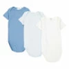 Set of 3 Organic Cotton Playsuits Blue Bonpoint Fashion Baby
