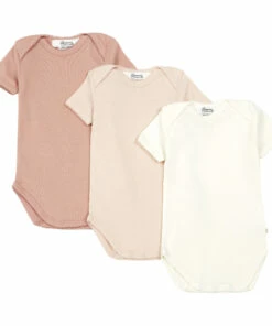 Set of 3 Organic Cotton Playsuits Pink Bonpoint Fashion Baby