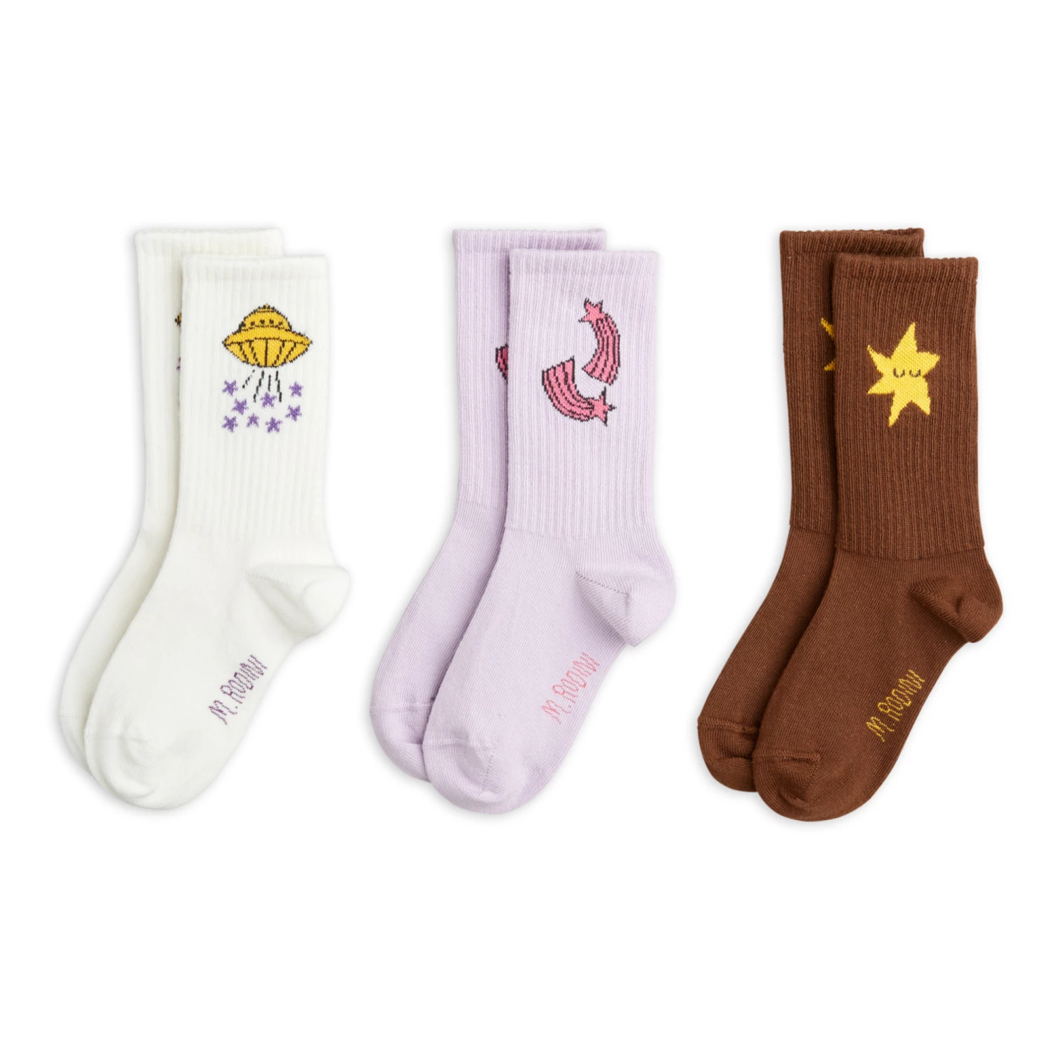 Set of 3 Organic Cotton Star Socks Brown Mini Rodini Fashion Baby, Children 1 Set of 3 Organic Cotton Star Socks Brown Mini Rodini Fashion Baby, Children