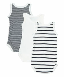 Set of 3 Organic Cotton Striped Babygrows Blue Petit Bateau Fashion Baby -Baby Tops Elegant Store set of 3 organic cotton striped babygrows blue petit bateau fashion baby 5
