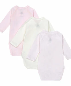 Set of 3 Organic Cotton Wrapover Bodysuits Pale pink Petit Bateau Fashion Baby -Baby Tops Elegant Store set of 3 organic cotton wrapover bodysuits pale pink petit bateau fashion baby 2