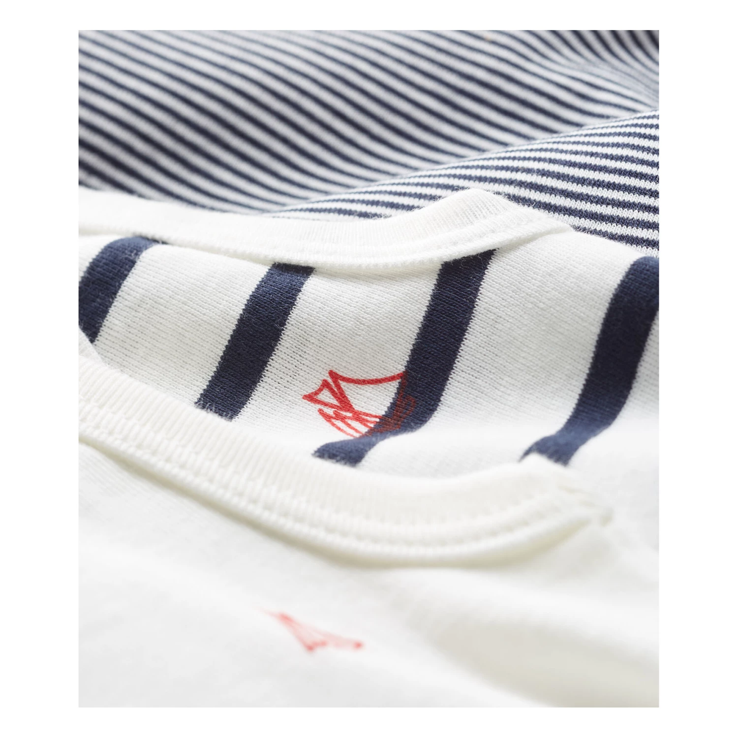 Set of 3 Striped Onesies White Petit Bateau Fashion Baby, Children 2 Set of 3 Striped Onesies White Petit Bateau Fashion Baby, Children - Image 2