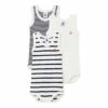 Set of 3 Striped Onesies White Petit Bateau Fashion Baby, Children