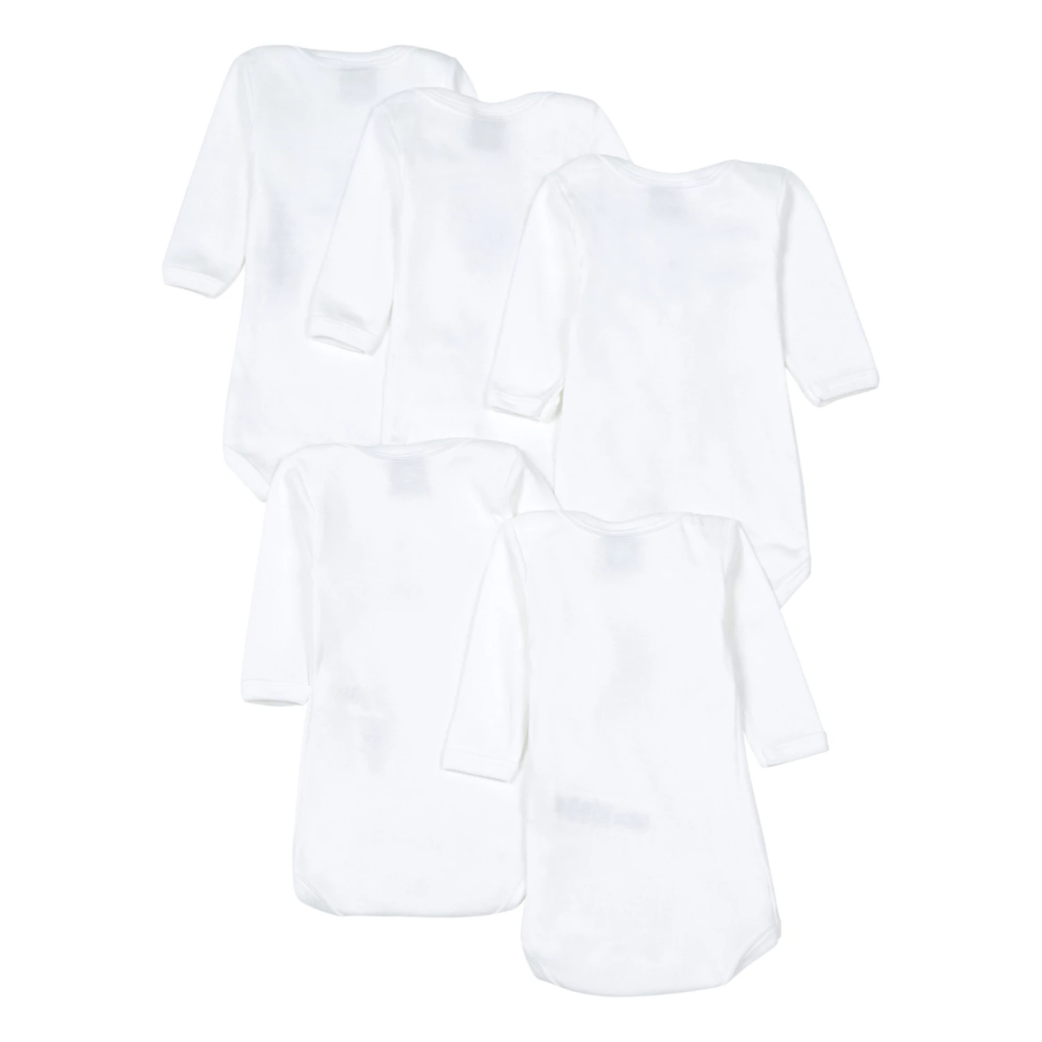 Set of 5 Crossbody Playsuits White Petit Bateau Fashion Baby 2 Set of 5 Crossbody Playsuits White Petit Bateau Fashion Baby - Image 2