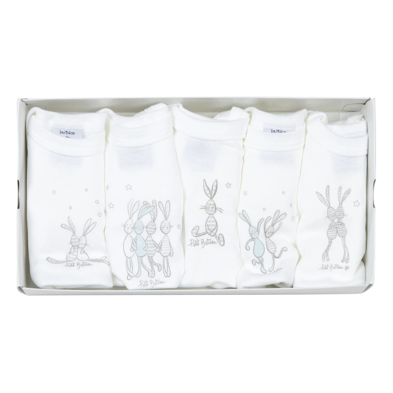 Set of 5 Crossbody Playsuits White Petit Bateau Fashion Baby 3 Set of 5 Crossbody Playsuits White Petit Bateau Fashion Baby - Image 3