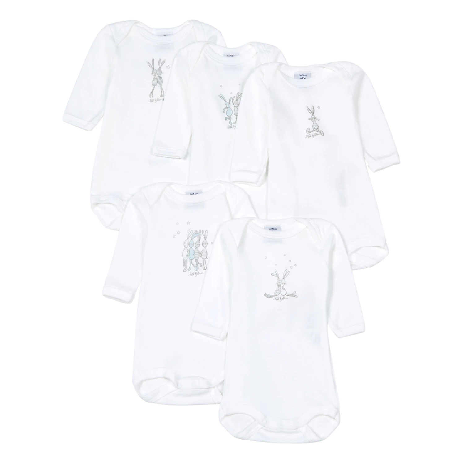 Set of 5 Crossbody Playsuits White Petit Bateau Fashion Baby 1 Set of 5 Crossbody Playsuits White Petit Bateau Fashion Baby