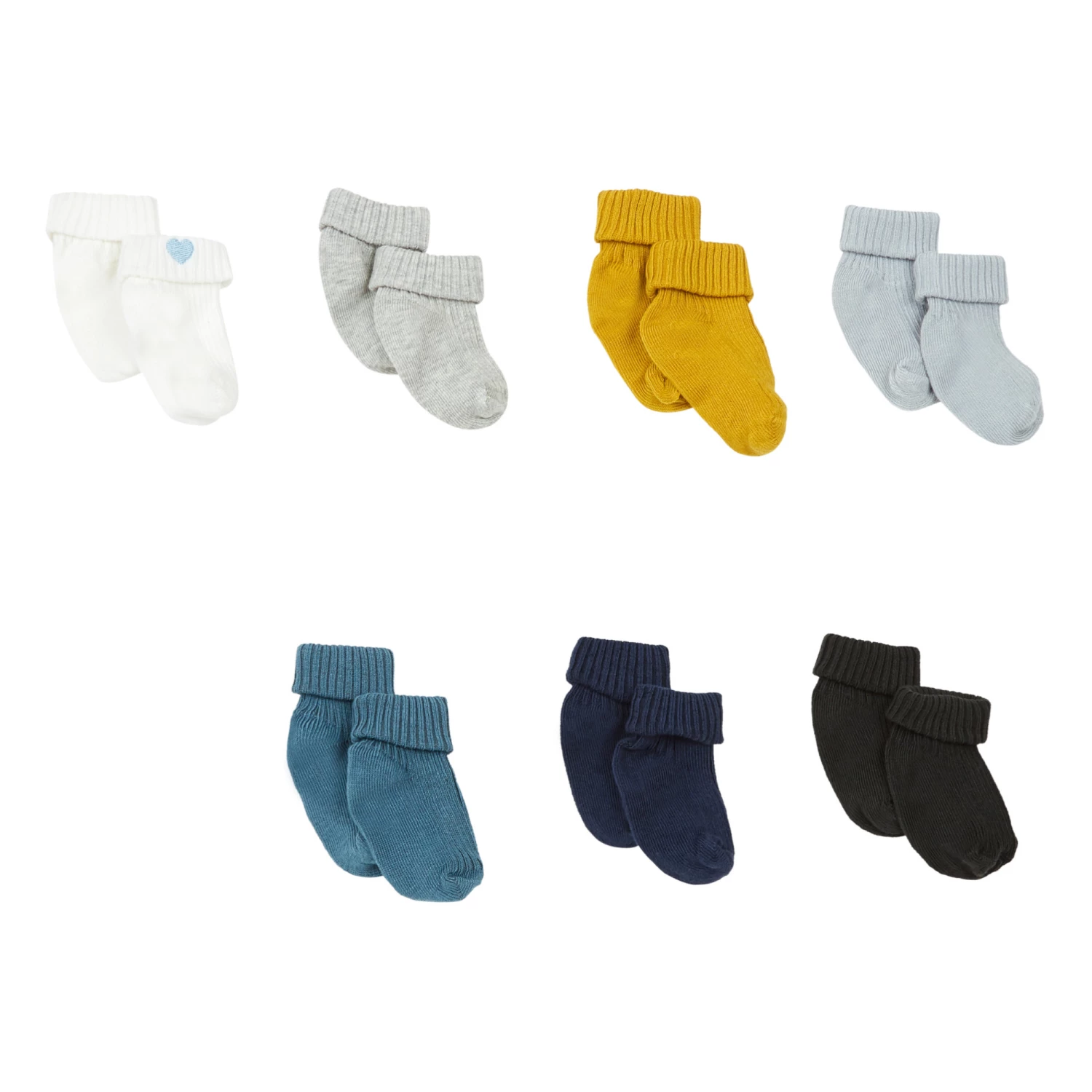 Set of 7 Pairs of Socks Blue Bonton Fashion Baby 2 Set of 7 Pairs of Socks Blue Bonton Fashion Baby - Image 2