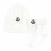 Set of Newborn Bonnets & Socks Ecru Moncler Fashion Baby