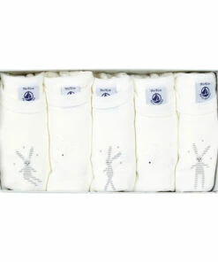 Short Sleeve Baby Bodysuits - Set of 5 White Petit Bateau Fashion Baby, Children
